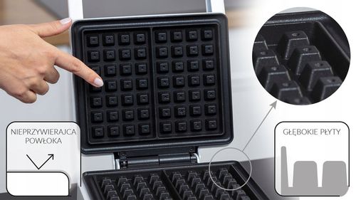 Gofrownica mocna srebrna 2 gofry MPM MGO-41 1600W na Arena.pl