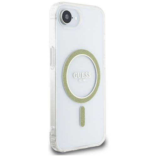 Etui Guess IML Glitter Circle MagSafe do iPhone 16e przezroczysty na Arena.pl
