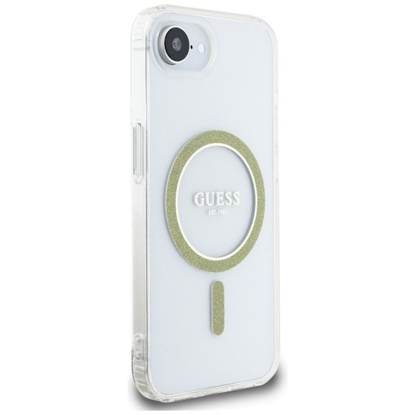 Etui Guess IML Glitter Circle MagSafe do iPhone 16e przezroczysty zdjęcie 4