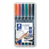 Foliopisy kolorowe 6 szt permanentne B Lumocolor Staedtler