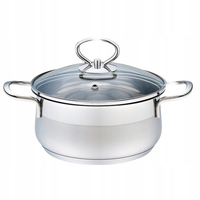 Garnek stalowy z pokrywką na indukcję gaz 18cm 1.9L MAESTRO MR-3508-18