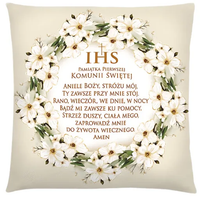 poduszka Pamiątka I KOMUNII Świętej - Wianek 3335-KOM2