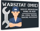 Tabliczka informacyjna znak nadruk UV DIBOND 30x20 WARSZTAT + TWOJE IMIĘ