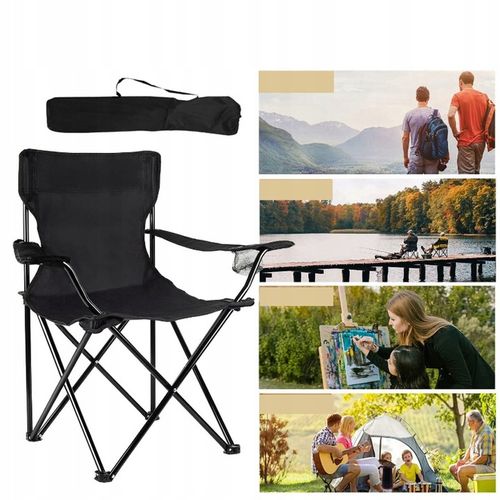 KRZESŁO KEMPINGOWE LEKKIE SKŁADANE KRZESŁO WĘDKARSKIE DLA PLAŻOWE WĘDRÓWKI na Arena.pl