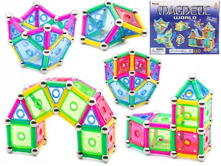 KLOCKI MAGNETYCZNE PANELS 110 MAGNETIC WORLD KLOCKI KONSTRUKCYJNE MAGNES zdjęcie 10