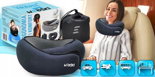 PODRÓŻNA PODUSZKA POD SZYJE KARK WYGODNA DO SPANIA W SAMOLOCIE AUTOKARZE na Arena.pl