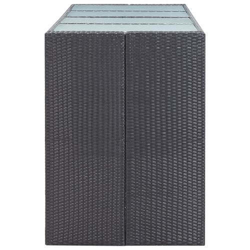 Emaga 9-cz. zestaw ogrodowych mebli barowych, ratan PE, czarny na Arena.pl