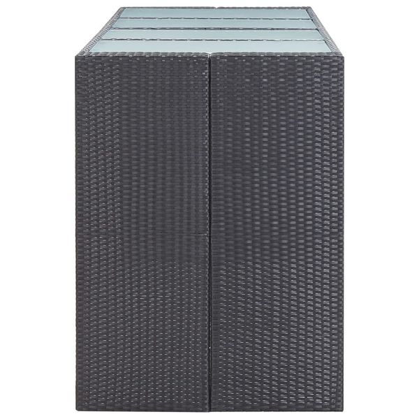 Emaga 9-cz. zestaw ogrodowych mebli barowych, ratan PE, czarny zdjęcie 4