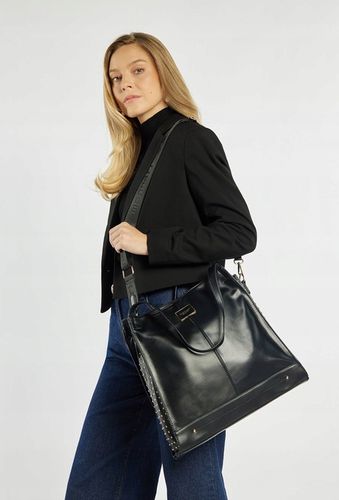 TOREBKA DAMSKA MONNARI Czarna Na Ramię SHOPPER Ćwieki Dżety DŁUGI PASEK na Arena.pl