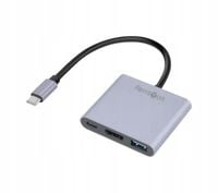 Adapter Reinston EDV015 USB-C do HDMI 4K 30Hz + USB-A + USB-C PD 100W