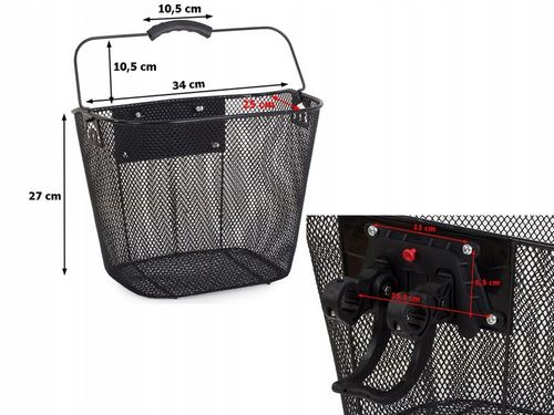 DUŻY KOSZ NA ROWER METALOWY przedni KOSZYK ROWEROWY CLICK na Arena.pl
