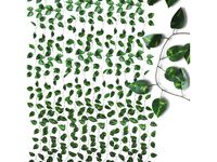 12x sztuczny bluszcz roślina wisząca dekoracje 24m ciemny zielony