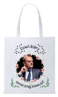 Donald Tusk Platforma Torba Eco Biała Shopper Z Nadrukiem Ze Zdjęciem