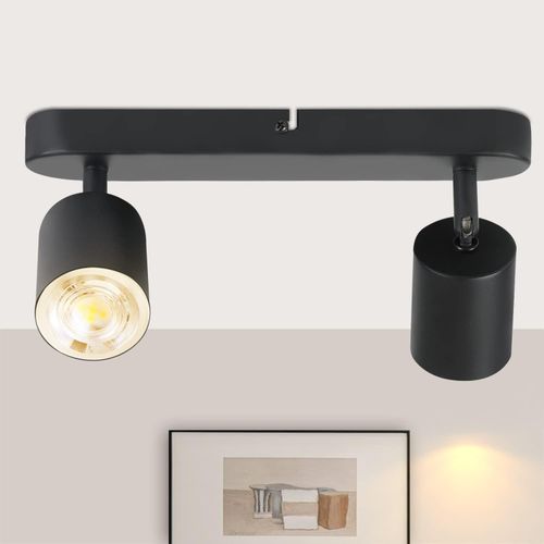 Lampa sufitowa czarna nowoczesna 2-świetlny spot sufitowy reflektory LED na Arena.pl