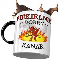 Kubek Czarny Dla Kanara Piekielnie Dobry Kanar Z Nadrukiem Ze Zdjęciem