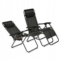 ZESTAW LEŻAKI OGRODOWE Plażowe Grawitacyjne FOTEL KRZESŁO Tadar 66 x 160 cm