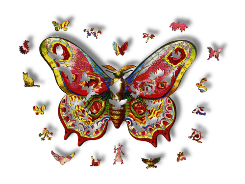 Puzzle Drewniane dla dzieci i dorosłych Motyl 3 w pudełku drewnianym na Arena.pl