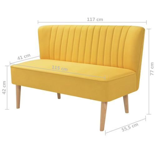 Sofa 117x55x77cm żółty materiał VidaXL na Arena.pl