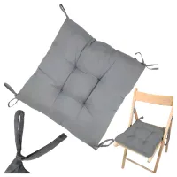 Poduszka Ogrodowa na Fotel Krzesło Pikowana Wiązana z Troczkami 40 x 40 cm