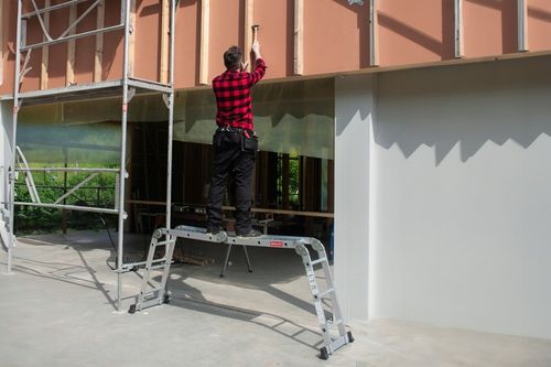 Drabina aluminiowa składana przegubowa wielofunkcyjna 4x3 + podest na Arena.pl