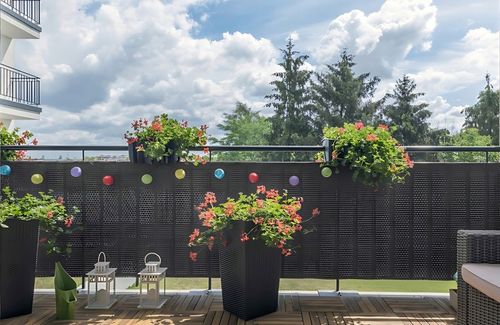 OSŁONA NA BALKON 95% GRAFITOWA NA TARAS PŁOT MATA BALKONOWA Z OKUCIAMI na Arena.pl