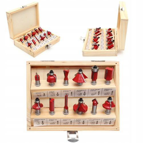 Zestaw Frezów do Drewna Trzpieniowy 12 sztuk elementów Kraft&Dele na Arena.pl