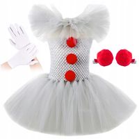 Kostium arlekin Korbi sukienka tutu szara 140-150 cm Halloween
