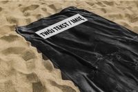 RĘCZNIK Marmur czarny z twoim dowolnym tekstem 150x70cm 045H