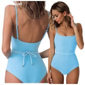 KOSTIUM JEDNOCZĘŚCIOWY MODELUJĄCY STRÓJ KĄPIELOWY MONOKINI PASEK TOP BODY M