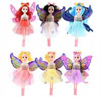 ZESTAW LALEK WRÓŻKI ZE SKRZYDŁAMI DZWONECZEK RÓŻNE KOLORY KOMPLET 6SZT