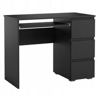 Biurko Szkolne Komputerowe 3 Szuflady Czarne Mat