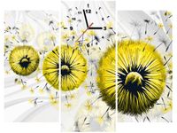 90CM 70 ZEGAR 3 ELEM ŻÓŁTE DMUCHAWCE 5 SCIENNY DRUK