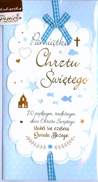 Karnet B6 Na Chrzest, Niebieski zdjęcie 1