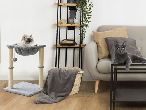 DRAPAK DLA KOTA NISKI Z ZABAWKAMI LEGOWISKIEM 2 POZIOMY SZNUREK JUTOWY 45cm na Arena.pl