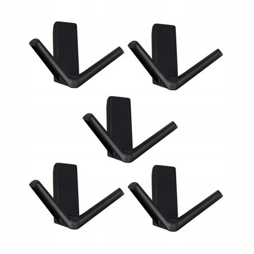 WIESZAK MEBLOWY ŚCIENNY ZESTAW 5 SZT. - HACZYK NA UBRANIA CZARNY na Arena.pl