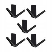 WIESZAK MEBLOWY ŚCIENNY ZESTAW 5 SZT. - HACZYK NA UBRANIA CZARNY