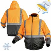 Kurtka Robocza Zimowa Ostrzegawcza Ocieplana Bomber Oker Pomarańczowa Xxxl