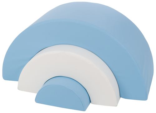 Zestaw 3 klocków piankowych Mini Tęcza (biały, pudrowy niebieski/baby blue) na Arena.pl
