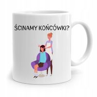 Kubek Dla Fryzjera Barbera Ścinamy Końcówki? Z Nadrukiem Ze Zdjęciem