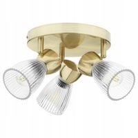 Lampa Wisząca Spot BEST Złoty Szklany Klosz 3xE14 20cm Lampa Sufitowa Pokoj