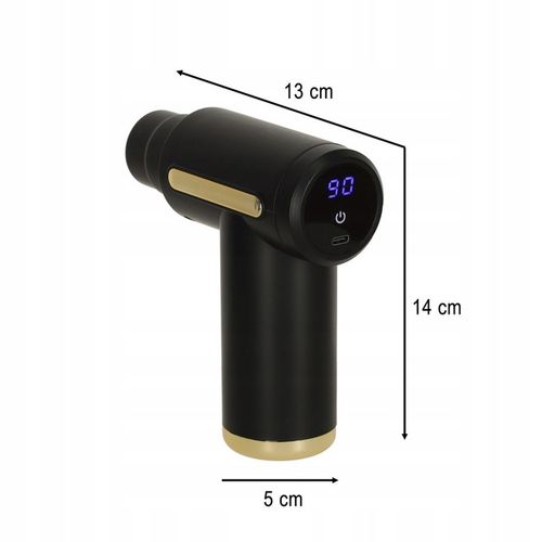 PISTOLET DO MASAŻU 4w1 MASAŻER CZYNNY DO CIAŁA Z LED I 4 KOŃCÓWKAMI CZARNY na Arena.pl