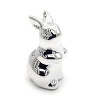 Króliczek wielkanocny królik ceramiczny WIELKANOC srebrny