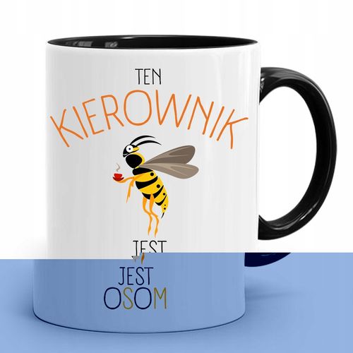 Kubek Czarny Dla Kierownika Ten Jest Osom Z Nadrukiem Ze Zdjęciem na Arena.pl