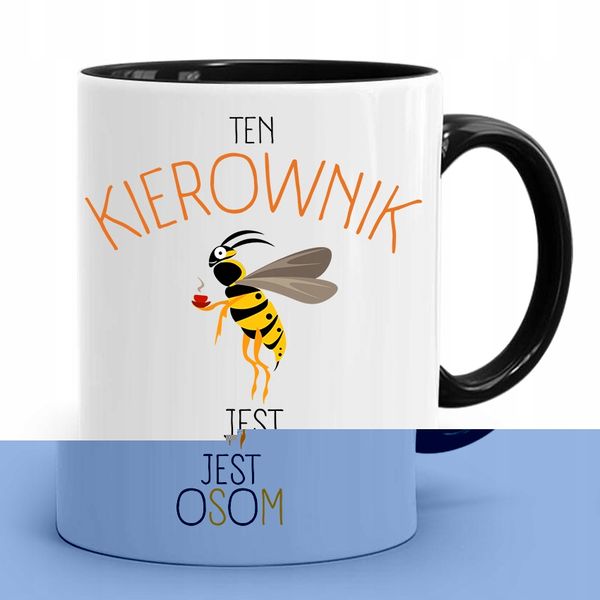 Kubek Czarny Dla Kierownika Ten Jest Osom Z Nadrukiem Ze Zdjęciem zdjęcie 1