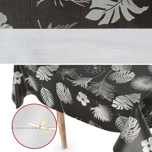 Obrus Cerata na Stół Prostokątny Zmywalny Czarny Wodoodporny 140x200 cm na Arena.pl