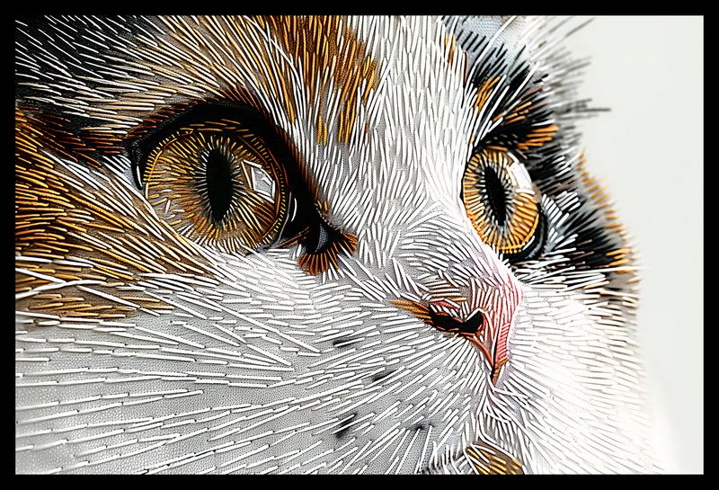 Plakat 45x30cm Nitkowany Kot zdjęcie 2