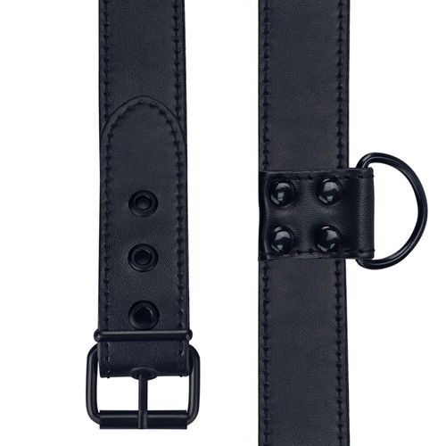 bondage fetish black matt collar with leash na Arena.pl