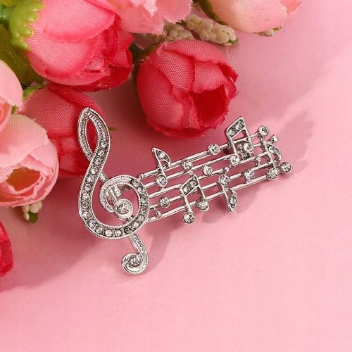 Przypinka Klucz Wiolinowy Artysta Muzyk Zapis Nuty Srebrny Ozdoba Koncert na Arena.pl