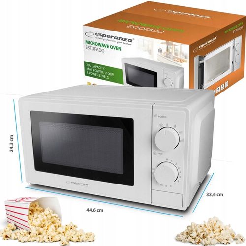 KUCHENKA MIKROFALOWA MIKROFALA 20L MOCNA 700W ESTOFADO BIAŁA ESPERANZA na Arena.pl