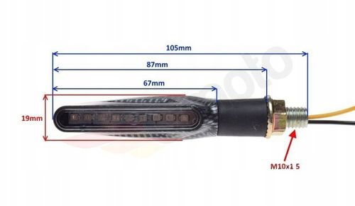 Kierunkowskazy LED pływające dynamiczne 2 sztuki M10x1,5 mm na Arena.pl